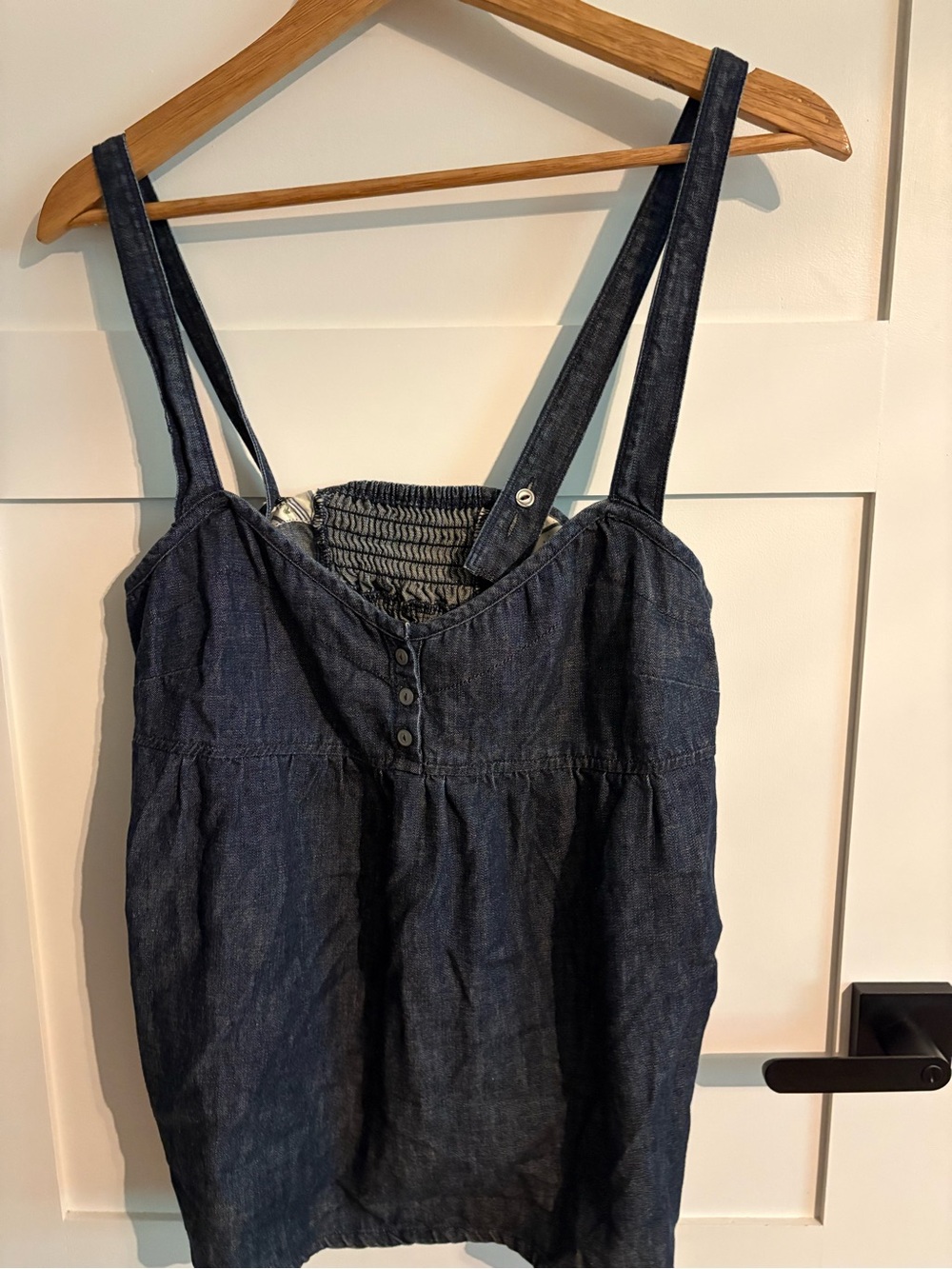 GAP Dark Blue Denim Button-Front Tank Top